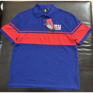 NWT FOCO NFL NEW YORK GIANTS Colorblock Polo Shirt Size:XL Short Sleeve Men